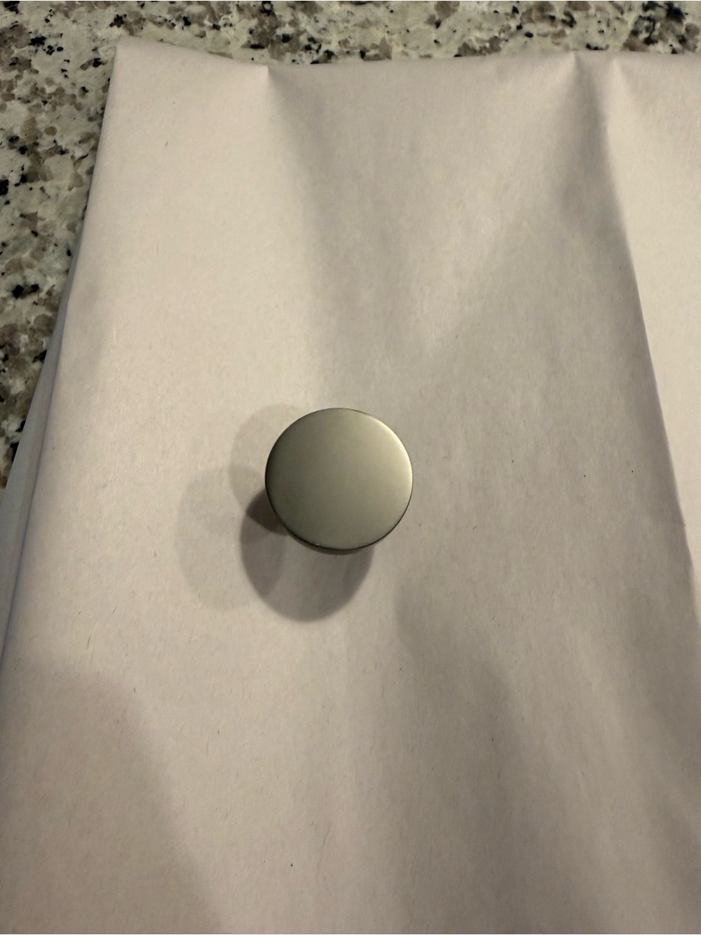 Minimal Round Metal Knob in Brushed Silver pewter.  6 in set.   DIY
